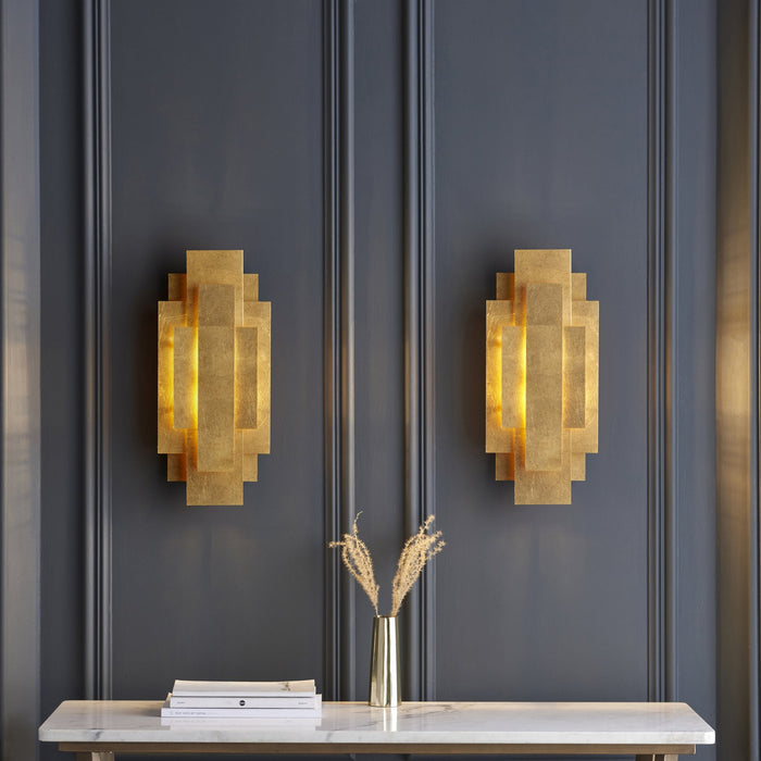 Endon 121509 2 Light Wall Light Antique Gold Leaf