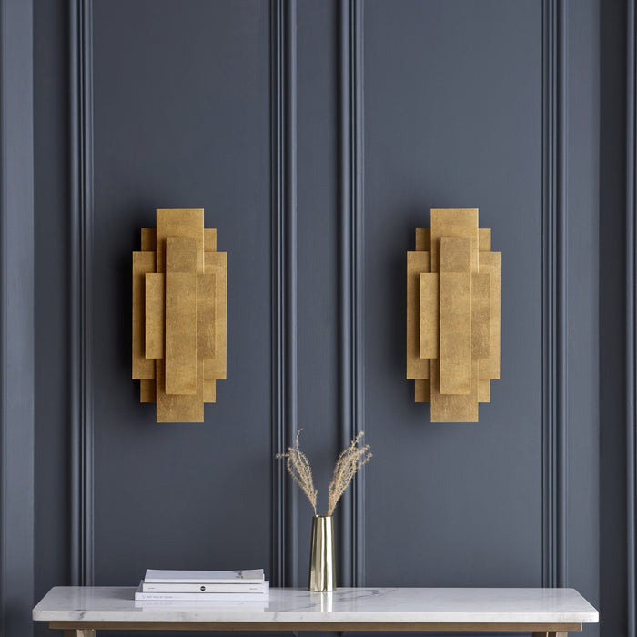 Endon 121509 2 Light Wall Light Antique Gold Leaf