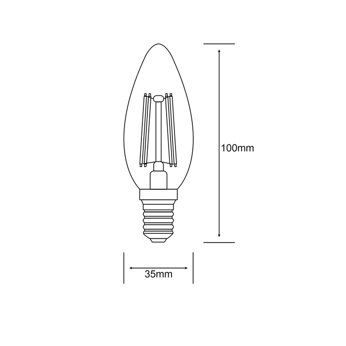 Luxram Value Classic LED Candle E14 Dimmable 4W 3000K Warm White