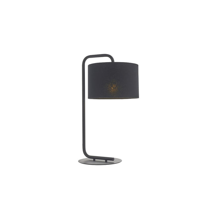 Endon 92345 1 Light Table Lamp Satin Black Paint & Black Fabric