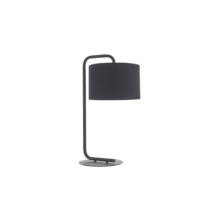 Endon 92345 1 Light Table Lamp Satin Black Paint & Black Fabric