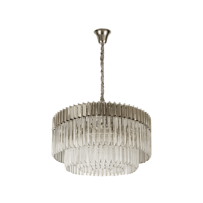 Nelson Lighting NL82359 Vienna Pendant Round 12 Light Polished Nickel/Clear Glass