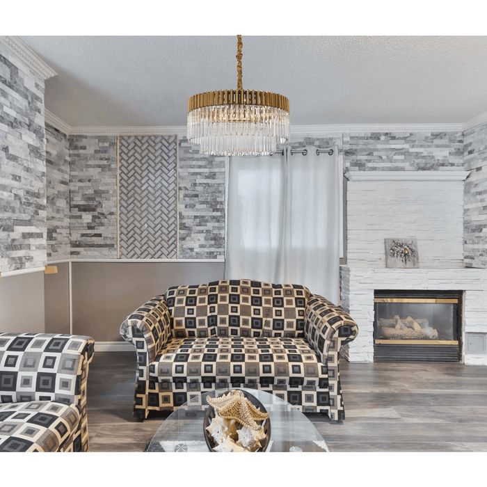 Nelson Lighting NL82359 Vienna Pendant Round 12 Light Polished Nickel/Clear Glass