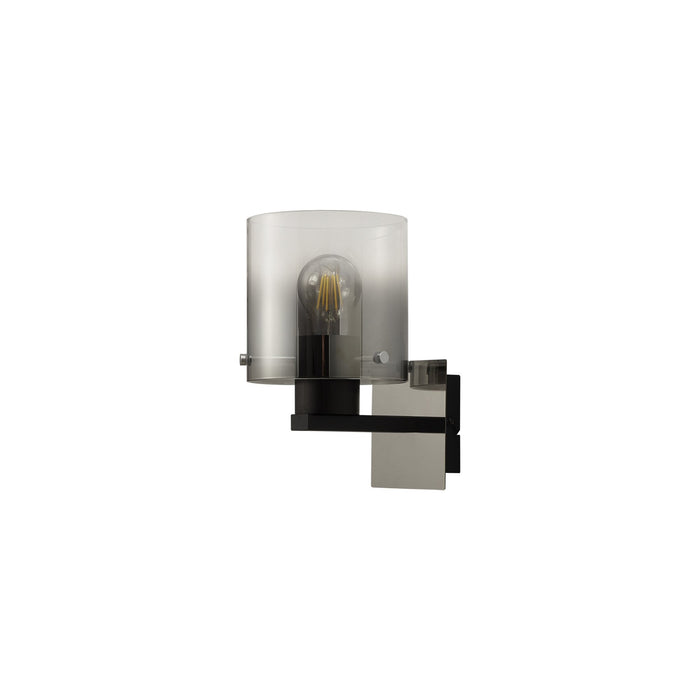 Nelson Lighting NL76799 Blade Single Switched Wall Lamp 1 Light Black/Smoke Fade Glass