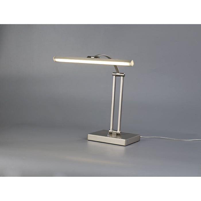 Nelson Lighting NL82249 Penton LED 1 Arm Table Lamp Satin Nickel
