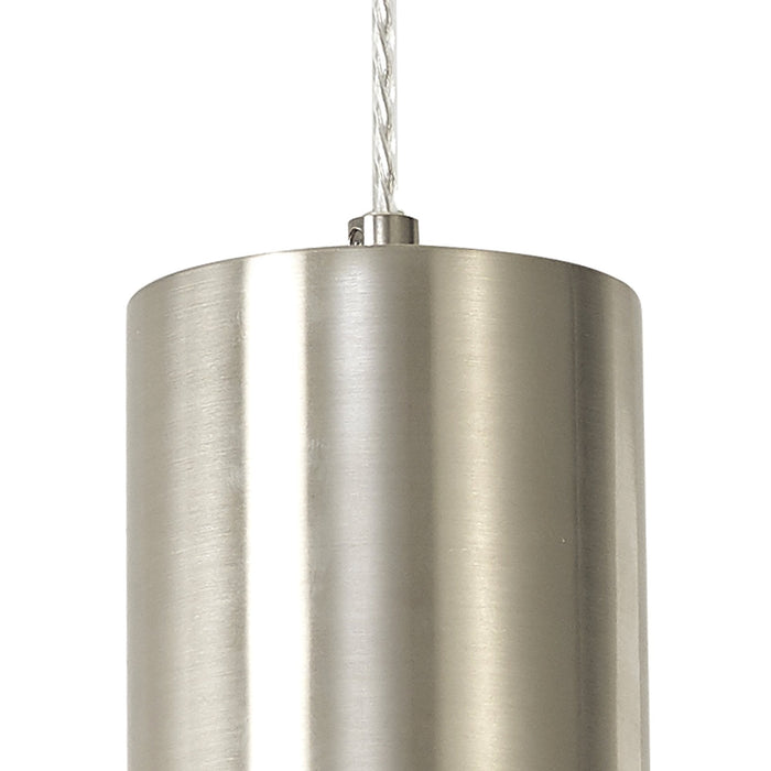 Nelson Lighting NL84639 Olivia Narrow Pendant Satin Nickel/Opal Glass & Clear Twisted Cable