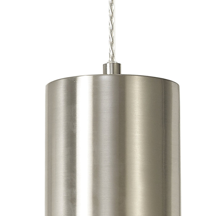 Nelson Lighting NL84649 Olivia Wide Pendant Satin Nickel/Opal Glass & Clear Twisted Cable