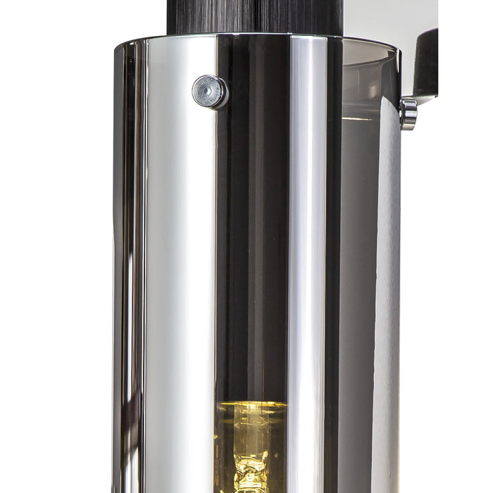 Nelson Lighting NL84879 Blade Slim Single Switched Wall Lamp Black/Smoke Fade Glass