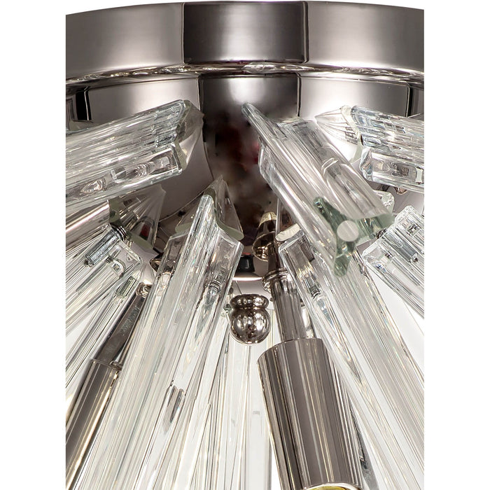 Nelson Lighting NL84979 Clover 6 Light Semi Flush Polished Nickel / Clear Glass