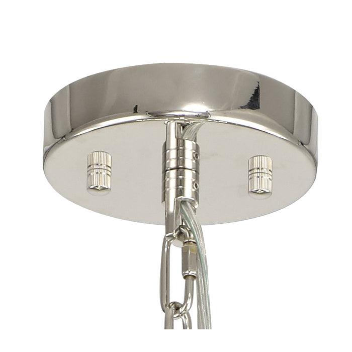 Nelson Lighting NL85099 Clover 10 Light Round Pendant Polished Nickel / Clear Glass
