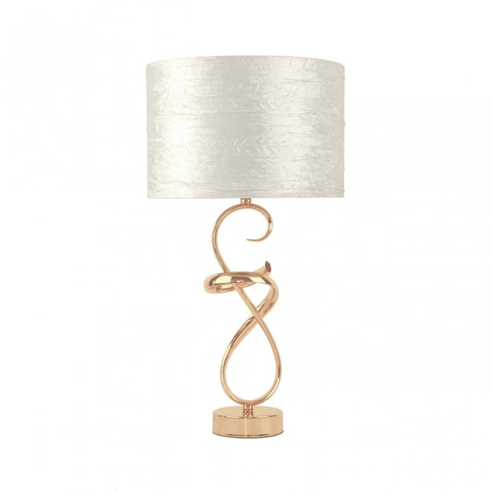 Nelson Lighting NL6BT636-0-CYL-GDIV 56cm Swish Gold Metal Table Lamps White Shade X 2