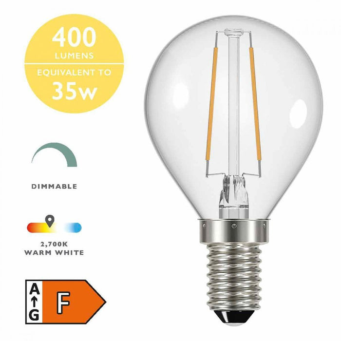 BUL-E14-LED-15-I E14 Golf Ball 4w LED Single Bulb Warm White Dimmable