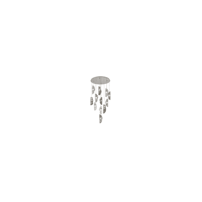 Nelson Lighting NL90529 Washington 12 Light Pendant Polished Chrome, Clear, Amber & Smoked Glass