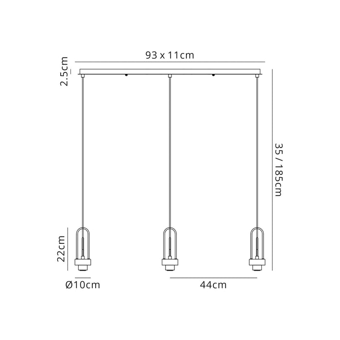 Nelson Lighting NL83169 Acme Linear Suspension Kit Polished Nickel/Matt Black