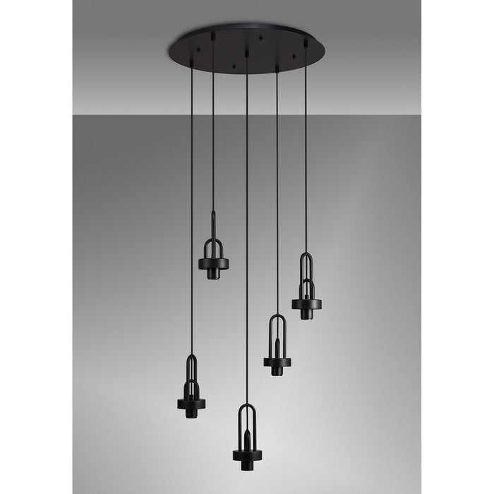 Nelson Lighting NL87989 Acme 2.5m Round Suspension Kit Matt Black