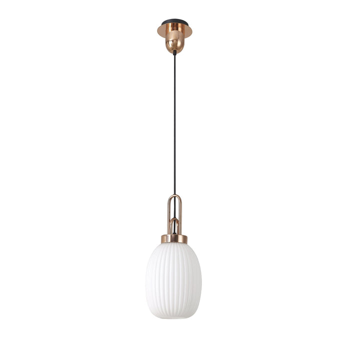 Nelson Lighting NLK05379 Acme 1 Light Pendant Copper Matt Black
