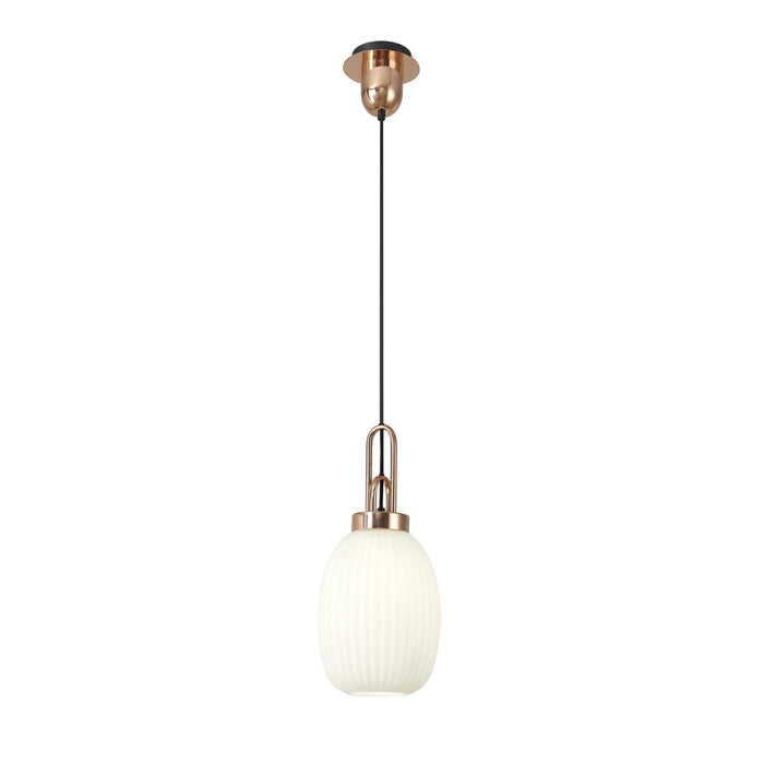Nelson Lighting NLK05379 Acme 1 Light Pendant Copper Matt Black