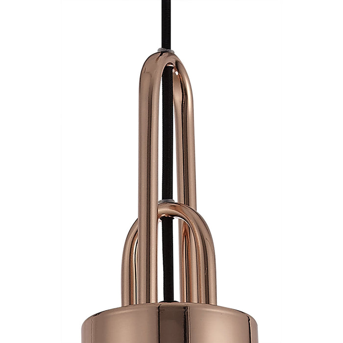 Nelson Lighting NLK05379 Acme 1 Light Pendant Copper Matt Black