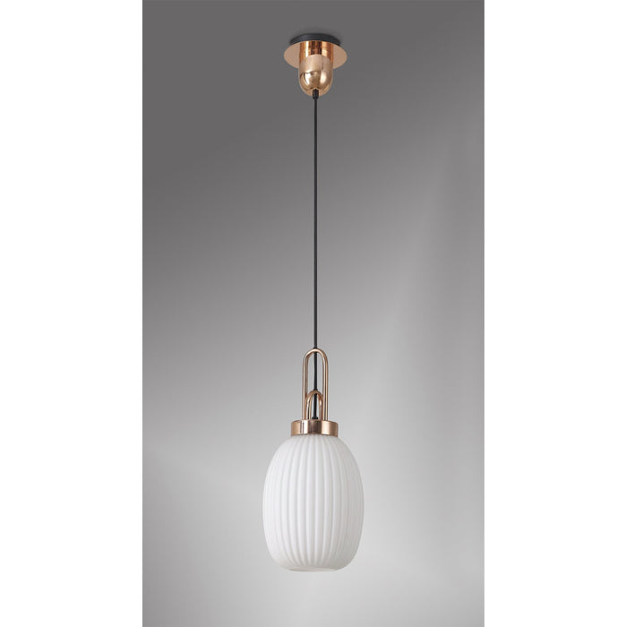 Nelson Lighting NLK05379 Acme 1 Light Pendant Copper Matt Black
