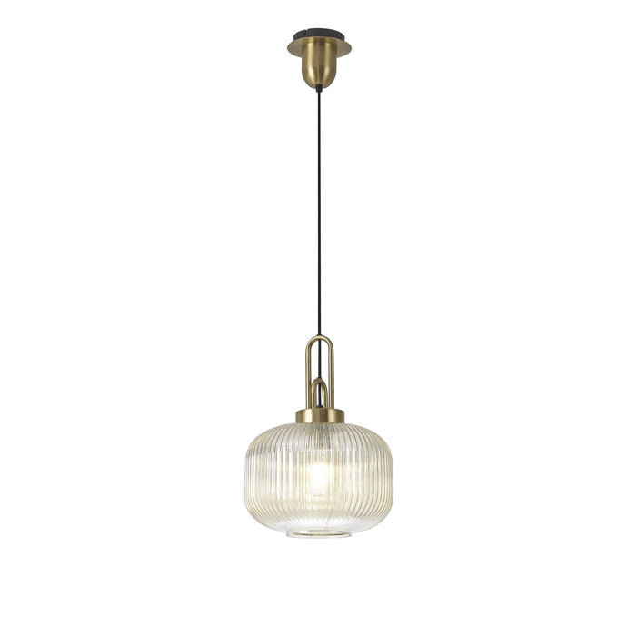 Nelson Lighting NLK05409 Acme 1 Light Pendant Brass Gold Matt Black