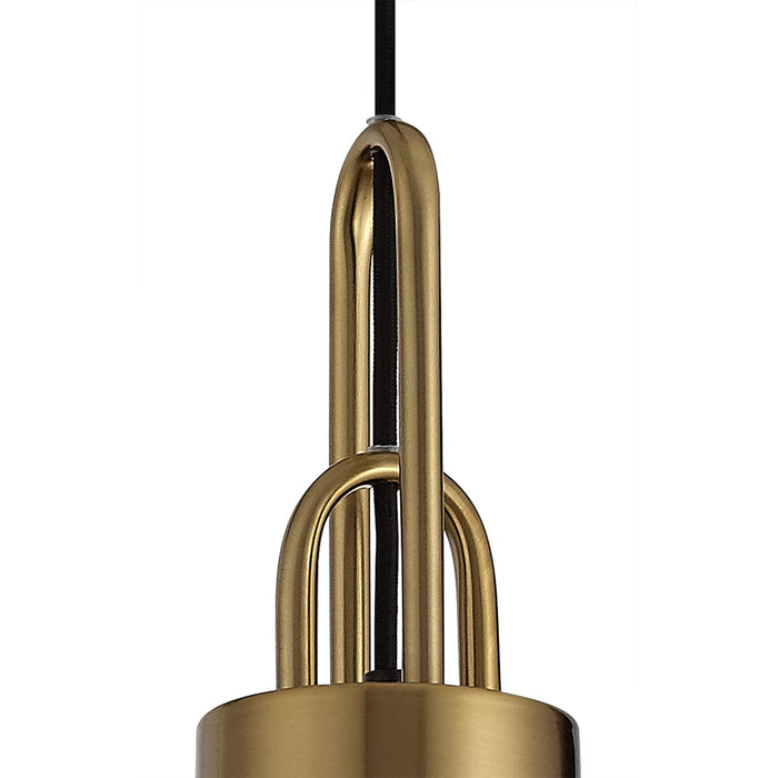 Nelson Lighting NLK05409 Acme 1 Light Pendant Brass Gold Matt Black