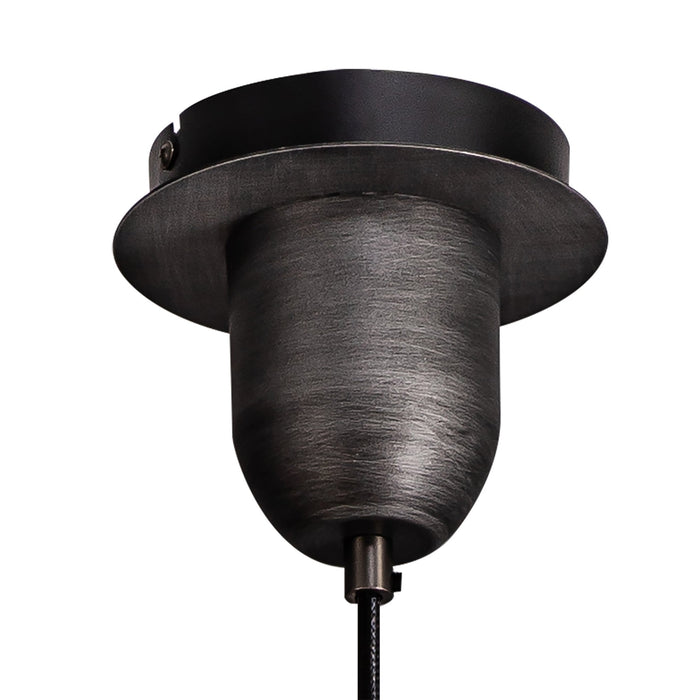 Nelson Lighting NLK05639 Acme 1 Light Pendant Aged Pewter Matt Black