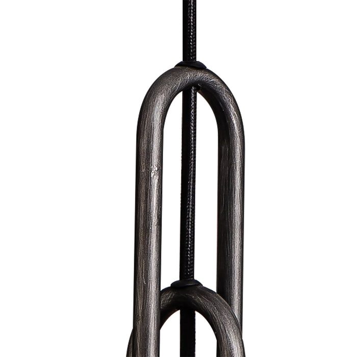 Nelson Lighting NLK05639 Acme 1 Light Pendant Aged Pewter Matt Black