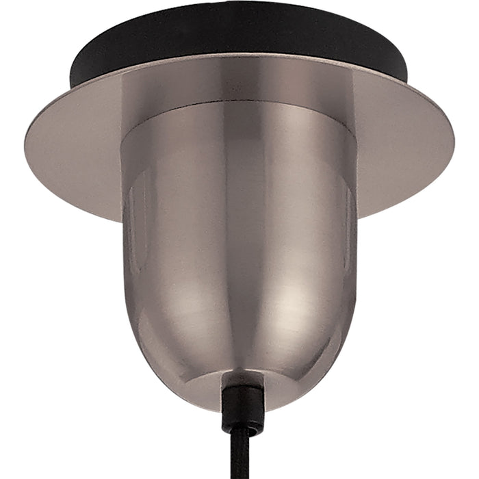 Nelson Lighting NLK05749 Acme 1 Light Pendant Antique Silver Matt Black