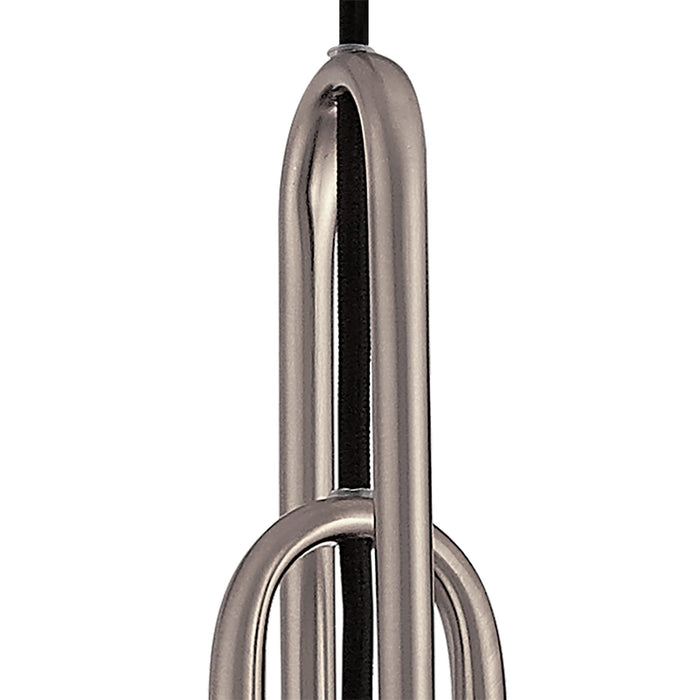 Nelson Lighting NLK05749 Acme 1 Light Pendant Antique Silver Matt Black