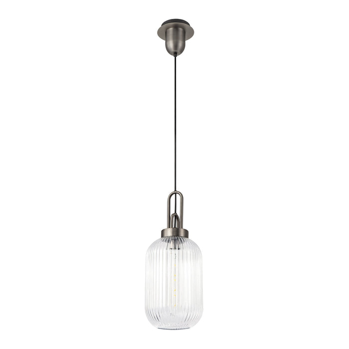 Nelson Lighting NLK05759 Acme 1 Light Pendant Aged Pewter Matt Black