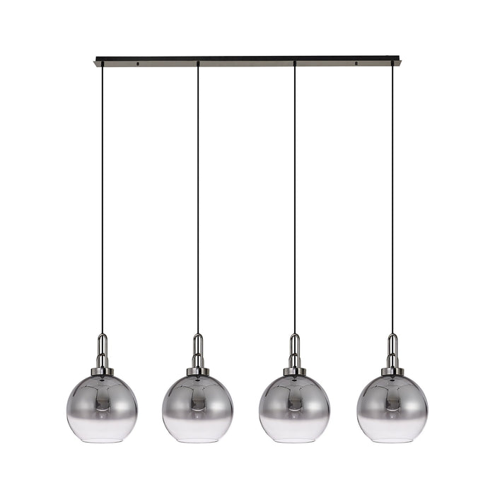 Nelson Lighting NLK06319 Acme 4 Light Linear Pendant Black Chrome Matt Black