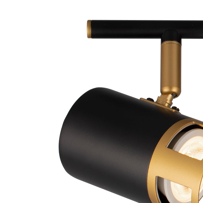 Adner Paint Nelson Lighting NL99559 Adner 2 Light Linear Bar Spotlight Black Paint