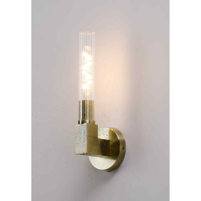 Nelson Lighting NL87089 Alissa 1 Light Bathroom Wall Light Antique Brass