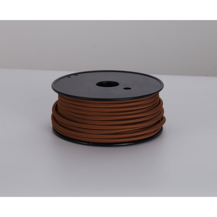 Nelson Lighting NL80739 Apollo 25m Roll Red Brown Braided 2 Core 0.75mm Cable VDE Approved