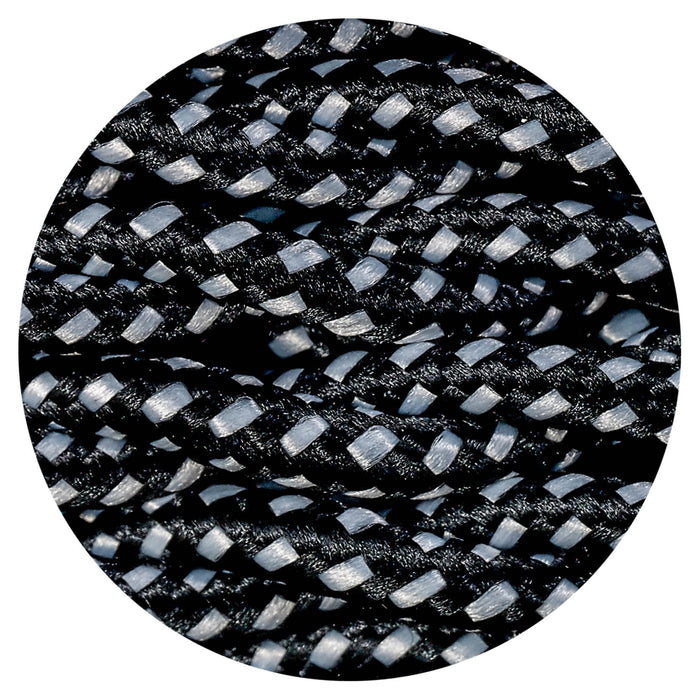 Nelson Lighting NL81079 Apollo 25m Roll Black & White Spot Braided Twisted 2 Core 0.75mm Cable VDE Approved