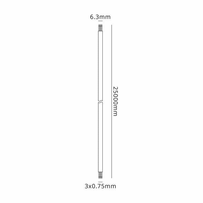 Nelson Lighting NL86589 Apollo 25m Roll Clear 3 Core 0.75mm Cable VDE Approved