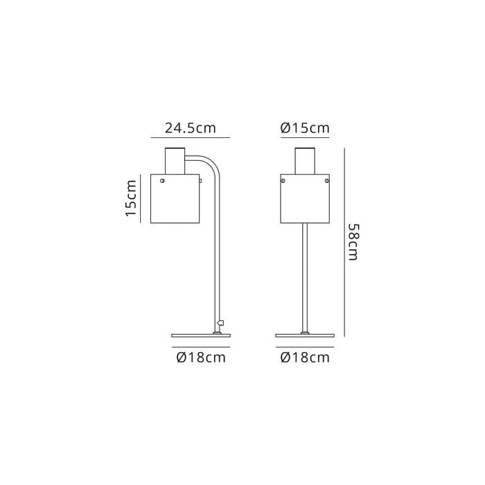 Nelson Lighting NL91619 Blade 1 Light Table Lamp Mocha Polished Chrome