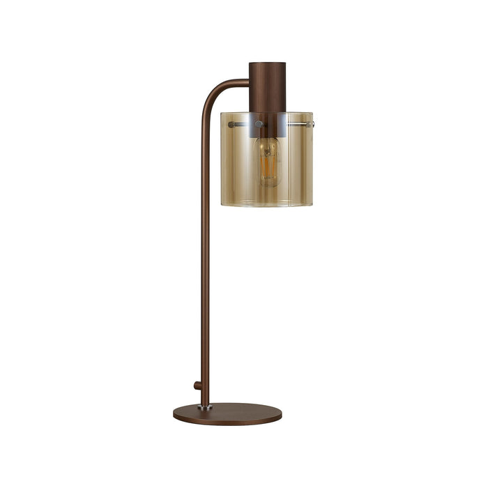 Nelson Lighting NL91619 Blade 1 Light Table Lamp Mocha Polished Chrome