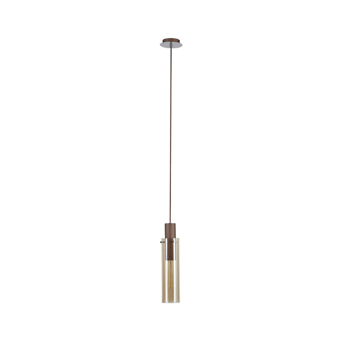 Nelson Lighting NL91649 Tokyo Slim 1 Light Pendant Mocha Polished Chrome