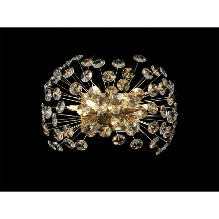Nelson Lighting NL82069 Bulge 4 Light Wall Light French Gold Crystal