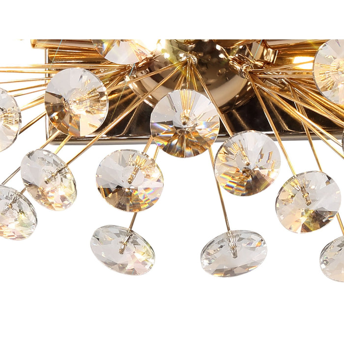 Nelson Lighting NL82069 Bulge 4 Light Wall Light French Gold Crystal