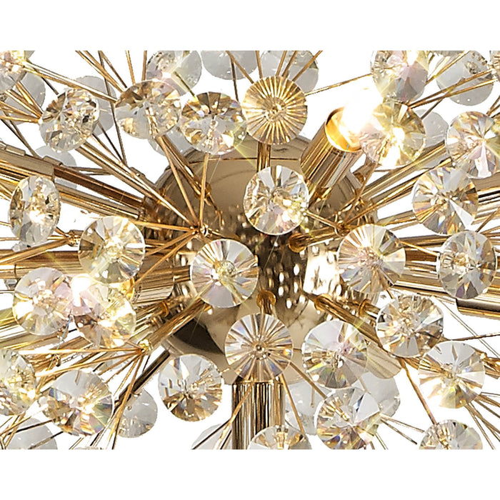 Nelson Lighting NL82109 Bulge 8 Light Floor Lamp French Gold Crystal