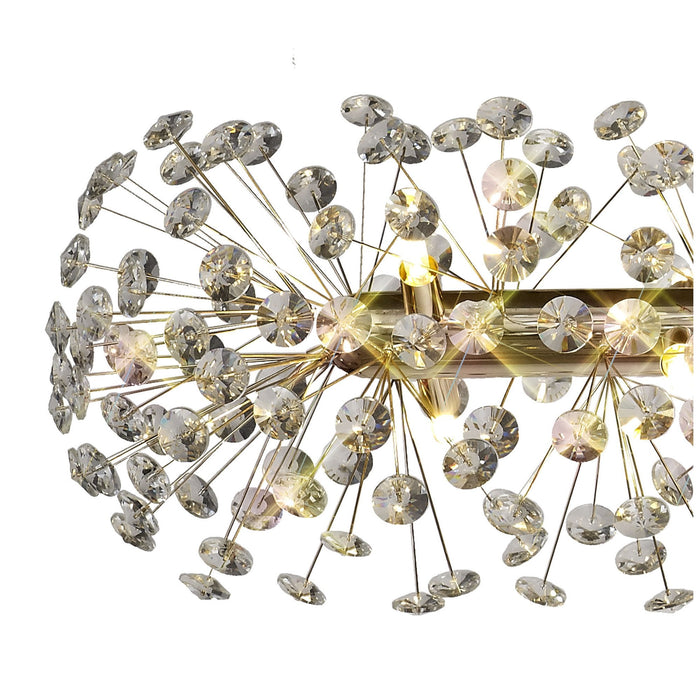 Nelson Lighting NL82959 Bulge 14 Light Oblong Linear Pendant French Gold Crystal