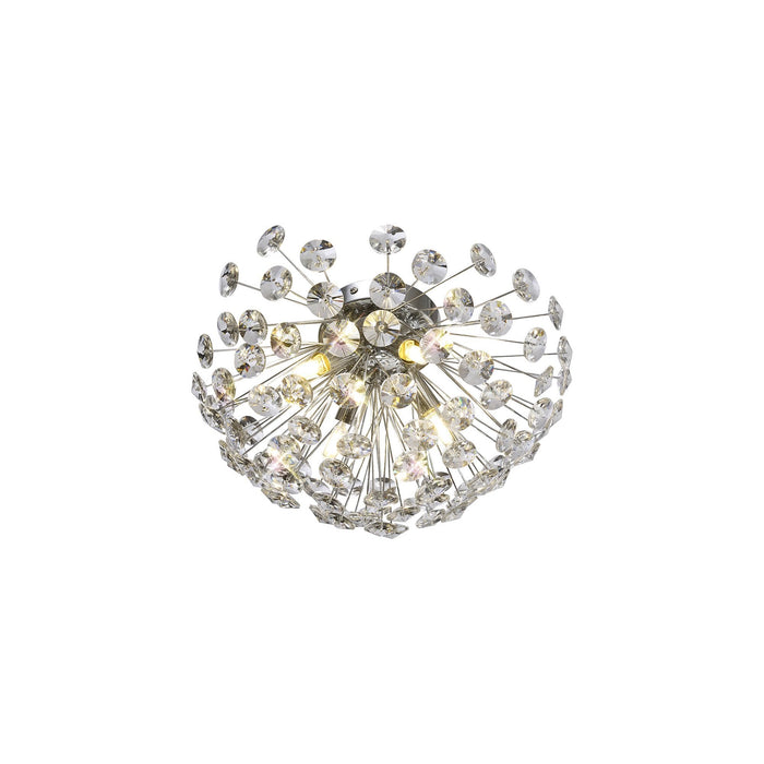 Nelson Lighting NL86929 Bulge 4 Light Ceiling Light Polished Chrome Crystal