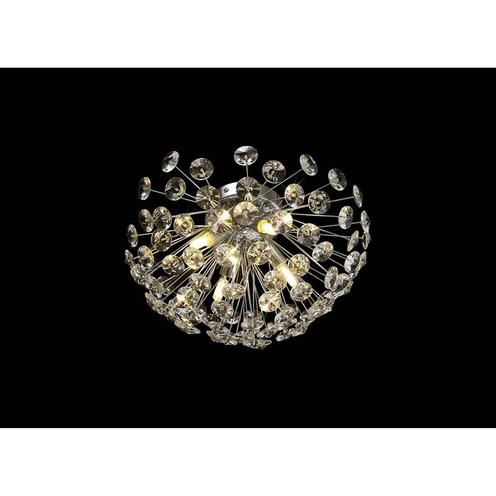 Nelson Lighting NL86929 Bulge 4 Light Ceiling Light Polished Chrome Crystal
