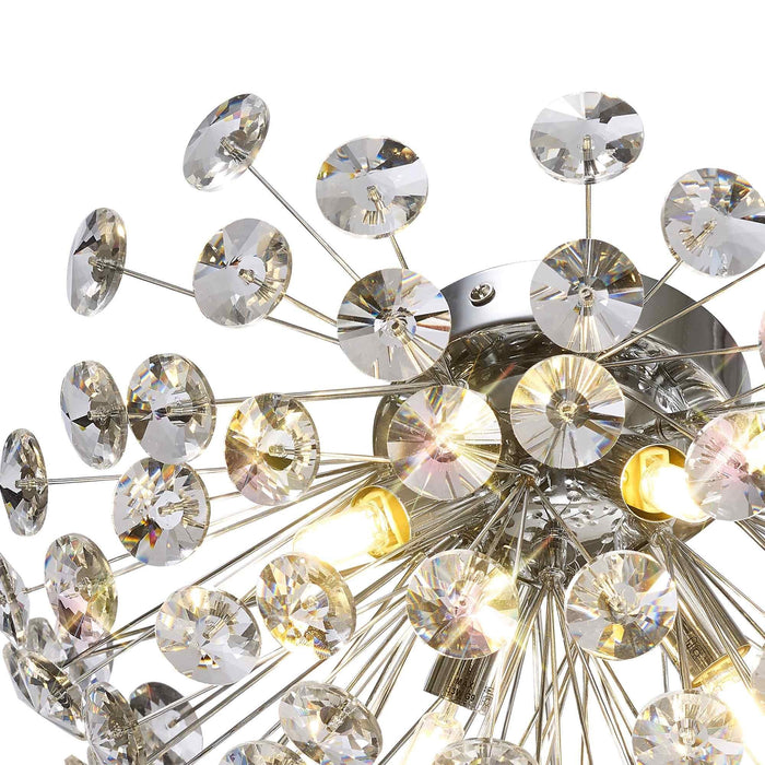 Nelson Lighting NL86929 Bulge 4 Light Ceiling Light Polished Chrome Crystal