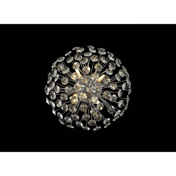 Nelson Lighting NL86929 Bulge 4 Light Ceiling Light Polished Chrome Crystal