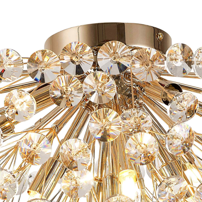 Nelson Lighting NL99809 Bulge 11 Light Ceiling Light French Gold Crystal