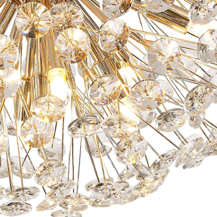 Nelson Lighting NL99809 Bulge 11 Light Ceiling Light French Gold Crystal