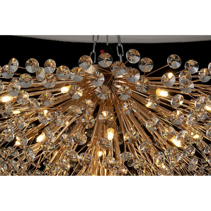 Nelson Lighting NL99809 Bulge 11 Light Ceiling Light French Gold Crystal